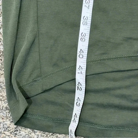 Double Zero V Neck Dress Olive Green high low dolman short sleeves size medium - Picture 6 of 7